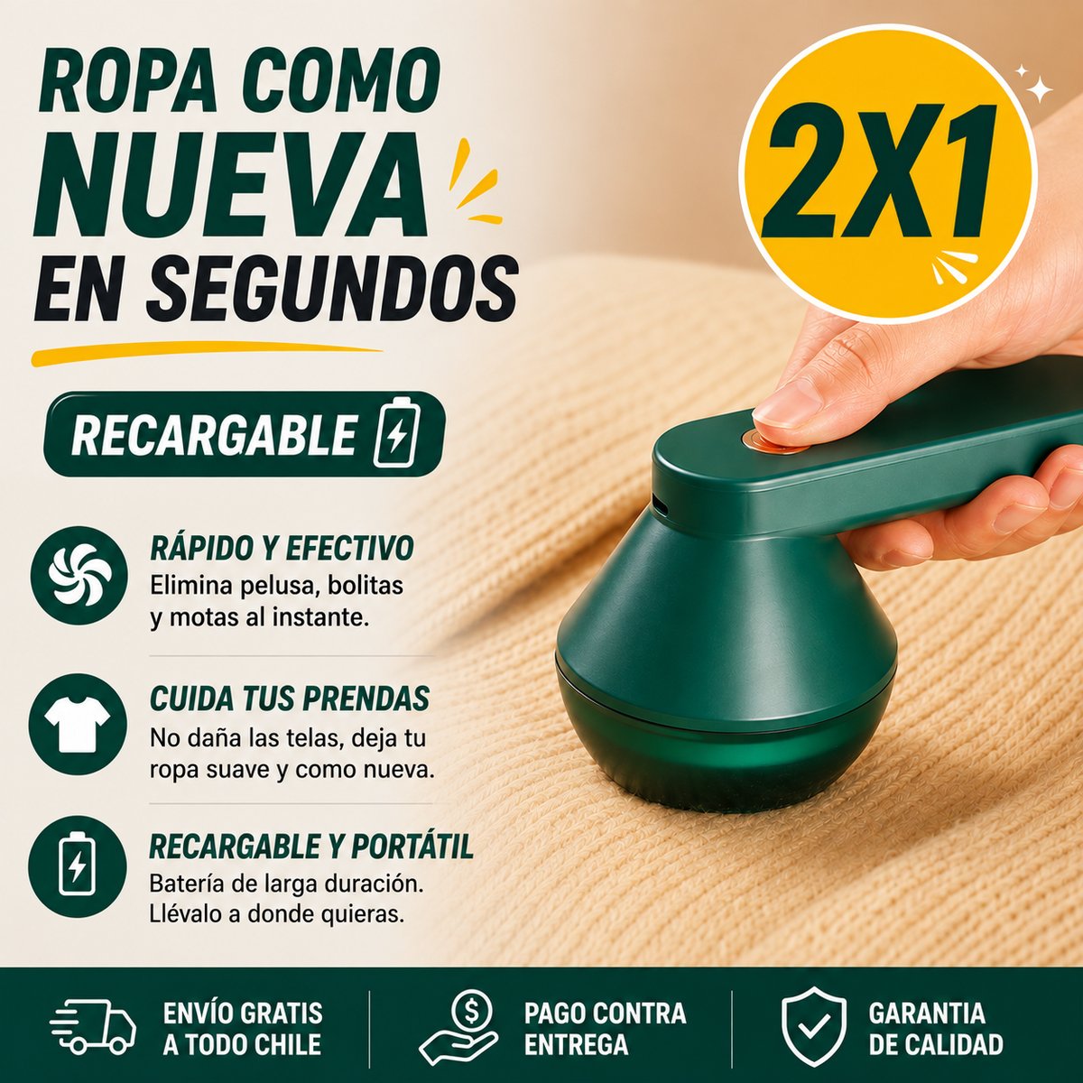 Removedor de Pelusa Eléctrico (Recargable⚡)